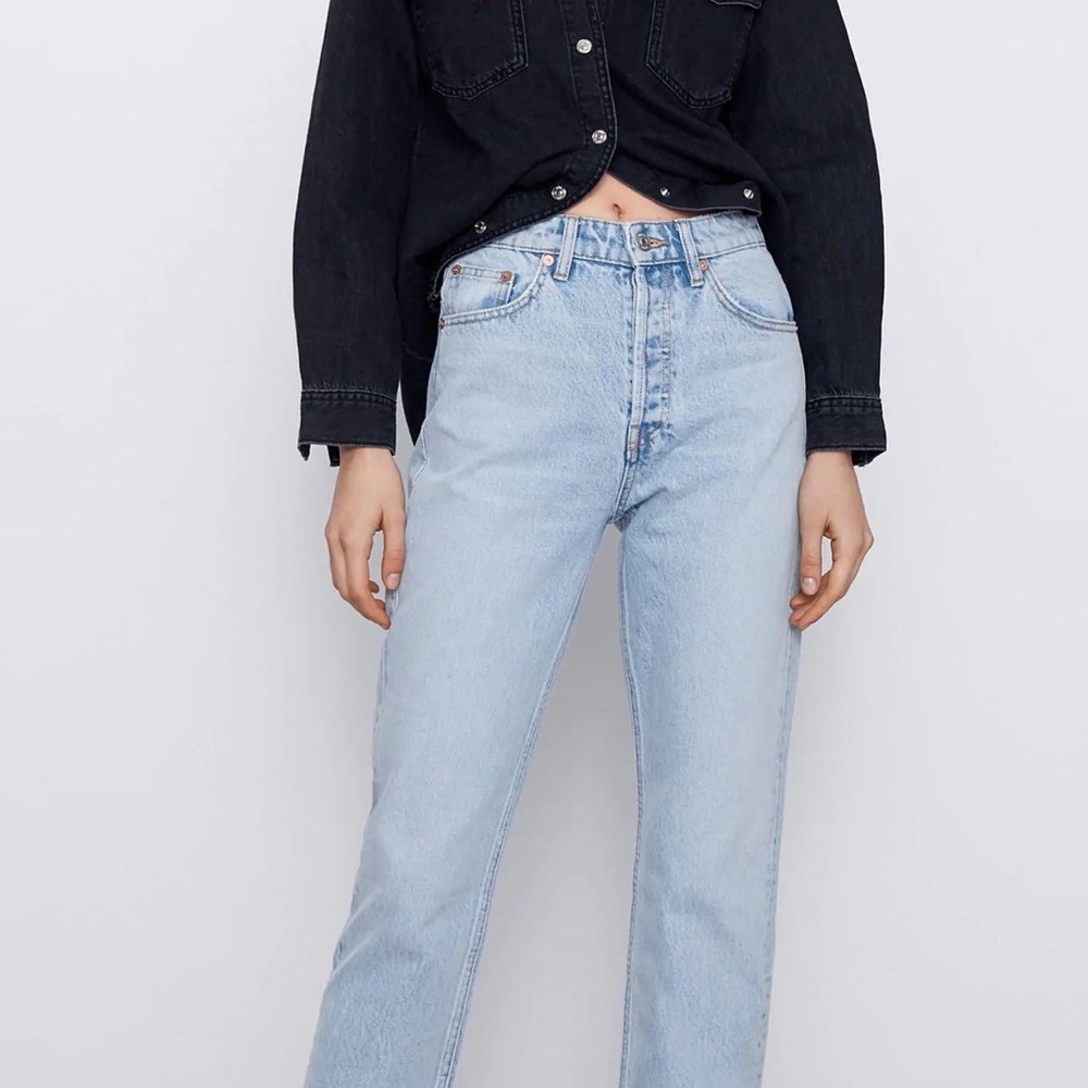 Zara High Rise Straight Jeans